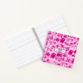 girly roze  Terug naar School Pattern Notitieboek (Binnen)