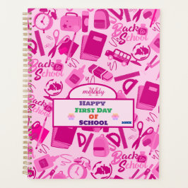 girly roze  Terug naar School Pattern Planner