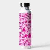 girly roze  Terug naar School Pattern Waterfles (Links)