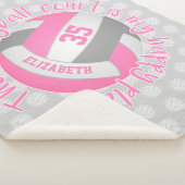 girly roze volleyball court mijn gelukkige plaats sherpa deken (3/4)