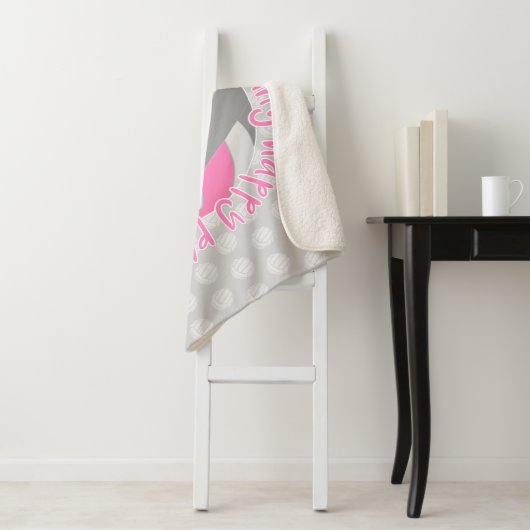 girly roze volleyball court mijn gelukkige plaats sherpa deken (In situ)