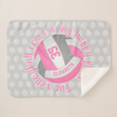 girly roze volleyball court mijn gelukkige plaats sherpa deken (Voorkant (horizontaal))