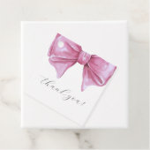 Girly Roze Waterverf Bow Baby shower Bedankjes Labels (In situ)