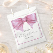 Girly Roze Waterverf Bow Baby shower Bedankzakje (Geknipt)