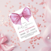 Girly Roze Waterverf Bow Baby shower Kaart