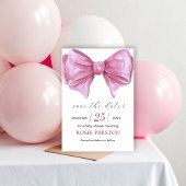 Girly Roze Waterverf Bow Baby shower Save The Date