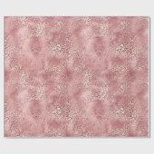 Girly roze Waterverf gouden luipaard print Cadeaupapier (Vlak)
