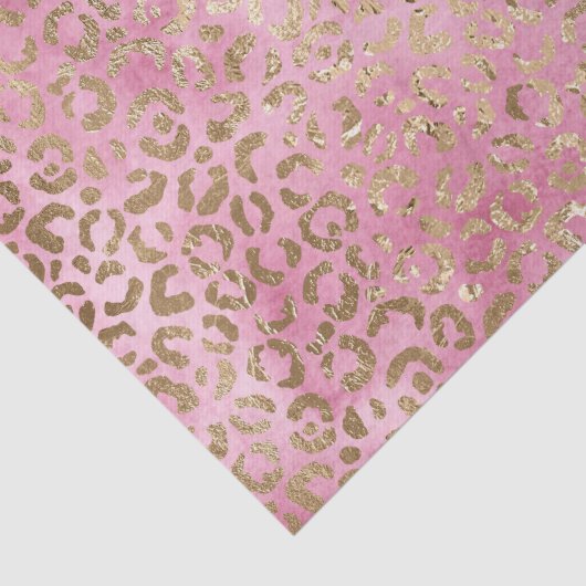 Girly roze Waterverf gouden luipaard print Tissuepapier (Detail)