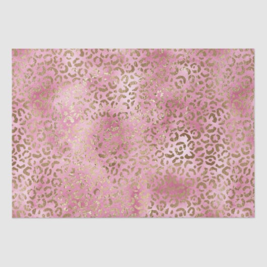 Girly roze Waterverf gouden luipaard print Tissuepapier (Voorkant)