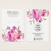 Girly roze waterverf juwelen oorscherm visitekaartje (Voorkant /achterkant)