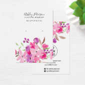 Girly roze waterverf juwelen oorscherm visitekaartje (Bureau)