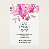 Girly roze waterverf juwelen oorscherm visitekaartje (Achterkant)