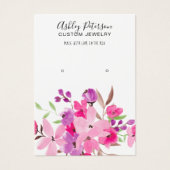 Girly roze waterverf juwelen oorscherm visitekaartje (Voorkant)