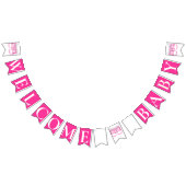 GIRLY ROZE "Welcome Baby" BABY SHOWER Vlaggetjes (Alle)