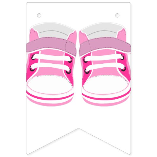 GIRLY ROZE "Welcome Baby" BABY SHOWER Vlaggetjes (Eerste vlag)