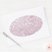 Girly Roze Wit Abstract Glitter Fotoprint Ovale Sticker (Envelop)