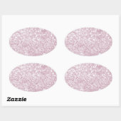 Girly Roze Wit Abstract Glitter Fotoprint Ovale Sticker (Vel)
