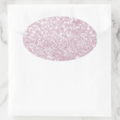 Girly Roze Wit Abstract Glitter Fotoprint Ovale Sticker (Tas)