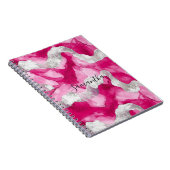 Girly Roze Wit Abstract Notitieboek (Rechterzijde)