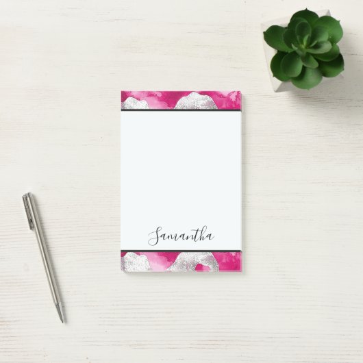 Girly Roze Wit Abstract Post-it® Notes (Kantoor)