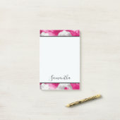 Girly Roze Wit Abstract Post-it® Notes (Op bureau)