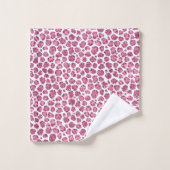 Girly Roze Wit Glam Glitter Luipaard Print Bad Handdoek (Wasdoekje)