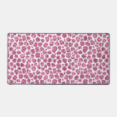 Girly Roze Wit Glam Glitter Luipaard Print Bureaumat (Voorkant)