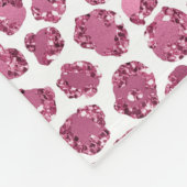 Girly Roze Wit Glam Glitter Luipaard Print Fleece Deken (Hoek)