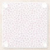 Girly Roze Wit Glam Glitter Luipaard Print Glazen Onderzetter (Achterkant)