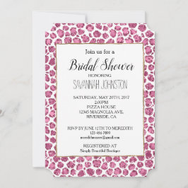 Girly Roze Wit Glam Glitter Luipaard Print Kaart