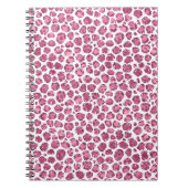 Girly Roze Wit Glam Glitter Luipaard Print Notitieboek (Voorkant)
