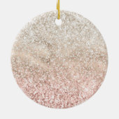 Girly Roze Wit Goud Glitz Glitter Liefde Keramisch Ornament (Achterkant)