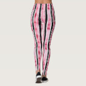 Girly roze wit zwart strepen leggings (Achterkant)