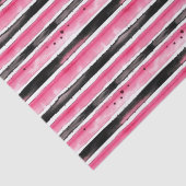 Girly roze wit zwart strepen tissuepapier (Detail)