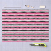 Girly roze wit zwart strepen tissuepapier (Craft)