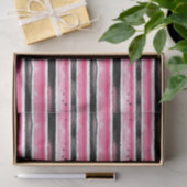 Girly roze wit zwart strepen tissuepapier (Geschenk)