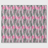 Girly Roze Wit Zwart Zebra Strepen Cadeaupapier (Vlak)