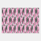 Girly Roze Wit Zwart Zebra Strepen Inpakpapier Vel (Voorkant 2)