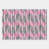 Girly Roze Wit Zwart Zebra Strepen Inpakpapier Vel (Voorkant)