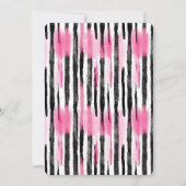 Girly Roze Wit Zwart Zebra Strepen Kaart (Achterkant)