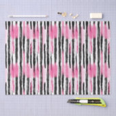 Girly Roze Wit Zwart Zebra Strepen Tissuepapier (Craft)