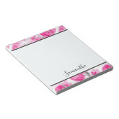 Girly Roze Witte Abstracte Cirkels Notitieblok (Schuin)