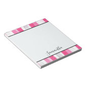 Girly Roze Witte Abstracte Strepen Notitieblok (Schuin)