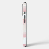 Girly Roze Witte Chic Squares Case-Mate iPhone Case (Achterkant / Links)