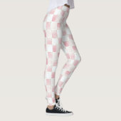 Girly Roze Witte Chic Squares Leggings (Rechts)