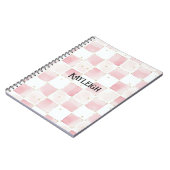 Girly Roze Witte Chic Squares Notitieboek (Linkerzijde)