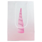 Girly Roze Witte Eenhoorn Verjaardag Medium Cadeauzakje (Achterkant)