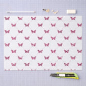 Girly roze witte glitter vlinders tissuepapier (Craft)