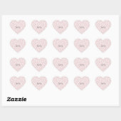 Girly Roze Witte Harten   Hart Sticker (Vel)