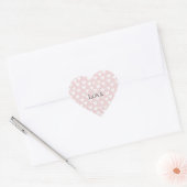 Girly Roze Witte Harten   Hart Sticker (Envelop)